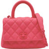 シャネル CHANEL ココハンドルXXS AS2215 30番台 マトラッセ ピンク ピンク金具 キャビアスキン レディース ハンドバッグ ショルダーバッグ