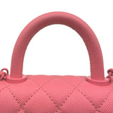 シャネル CHANEL ココハンドルXXS AS2215 30番台 マトラッセ ピンク ピンク金具 キャビアスキン レディース ハンドバッグ ショルダーバッグ