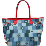 ルイ・ヴィトン LOUIS VUITTON ネヴァーフルMM M44981 ブルー モノグラム・デニム パッチワーク レディース トートバッグ