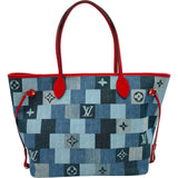 ルイ・ヴィトン LOUIS VUITTON ネヴァーフルMM M44981 ブルー モノグラム・デニム パッチワーク レディース トートバッグ