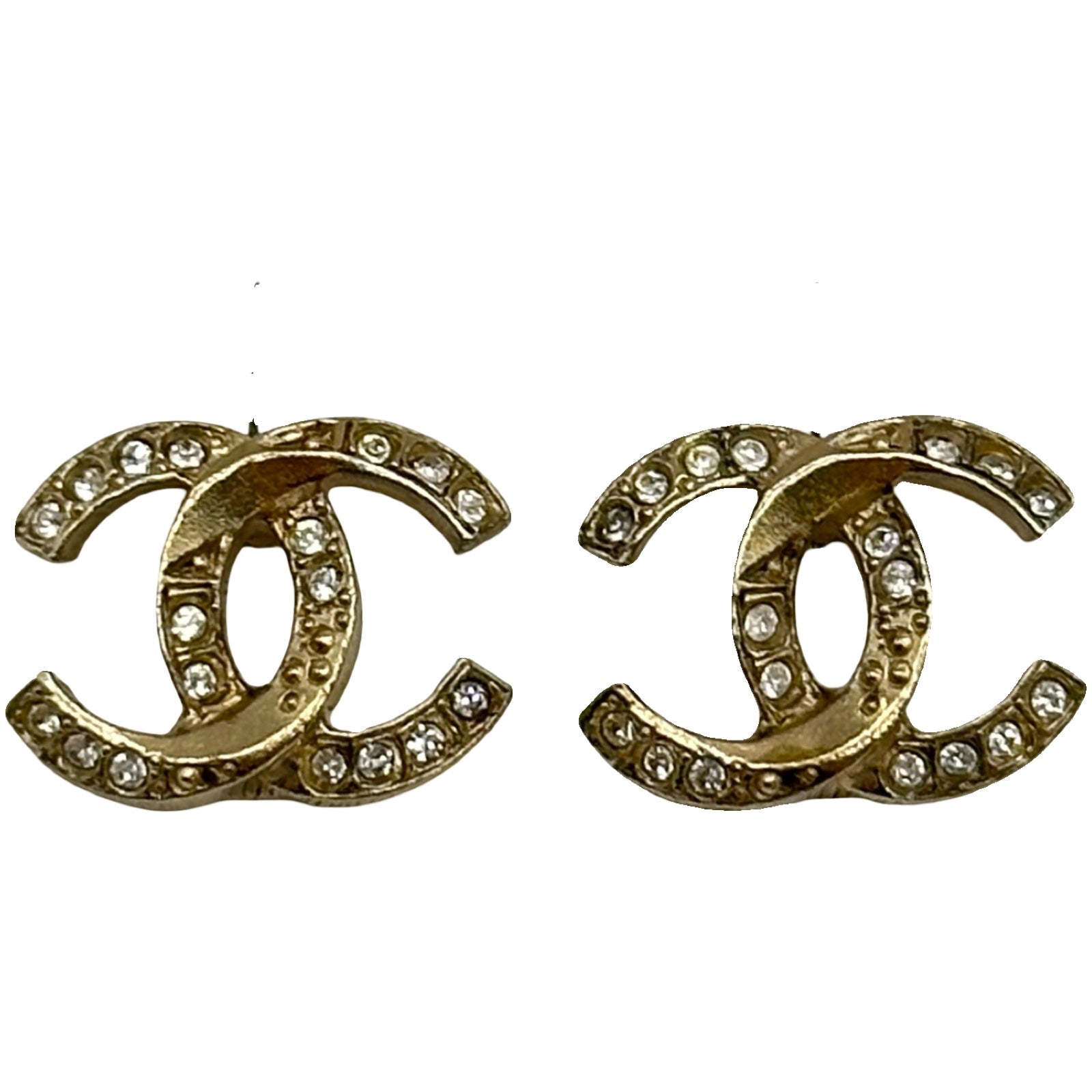 シャネル CHANEL ココマークラインストーンピアス ゴールド ライン