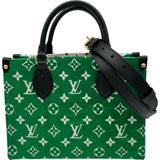 ルイ・ヴィトン LOUIS VUITTON オンザゴーPM M46216 グリーン LVマッチ レディース ハンドバッグ