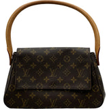 ルイ・ヴィトン LOUIS VUITTON ミニルーピング M51147 ブラウン モノグラムキャンバス レディース ショルダーバッグ