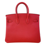 エルメス HERMES バーキン25 □N刻印 ルージュヴィフ シルバー金具 エプソン レディース ハンドバッグ