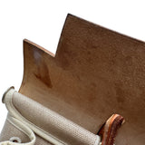 エルメス HERMES エールバッグMM □C刻 ベージュ/ゴールド ゴールド金具 トワル・レザー メンズ ショルダーバッグ