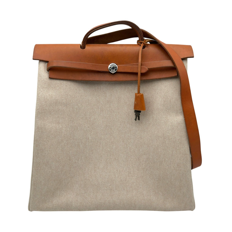 エルメス HERMES エールバッグMM □C刻 ベージュ/ゴールド ゴールド