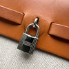 エルメス HERMES エールバッグMM □C刻 ベージュ/ゴールド ゴールド金具 トワル・レザー メンズ ショルダーバッグ