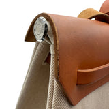 エルメス HERMES エールバッグMM □C刻 ベージュ/ゴールド ゴールド金具 トワル・レザー メンズ ショルダーバッグ