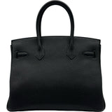 エルメス HERMES バーキン30 U刻印 ブラック シルバー金具 トゴ レディース ハンドバッグ