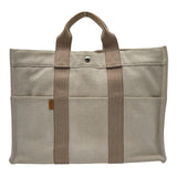 エルメス HERMES ニューフールトゥトートMM ベージュ トワル レディース トートバッグ