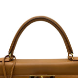 エルメス HERMES ケリー32 内縫い □A刻 ナチュラル ゴールド金具 シャモニー レディース ショルダーバッグ