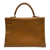 エルメス HERMES ケリー32 内縫い □A刻 ナチュラル ゴールド金具 シャモニー レディース ショルダーバッグ