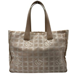 シャネル CHANEL ニュートラベルライントートMM A15991 10番台 ベージュ ナイロンジャガード レディース トートバッグ