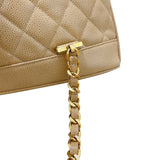 シャネル CHANEL マトラッセ ターンロック リュックサック ベージュ ゴールド金具 キャビアスキン レディース リュック・デイパック