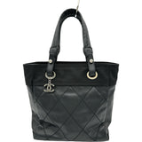 シャネル CHANEL パリビアリッツトートPM A34208 12番台 ブラック コーティングキャンバス レディース トートバッグ