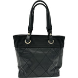 シャネル CHANEL パリビアリッツトートPM A34208 12番台 ブラック コーティングキャンバス レディース トートバッグ