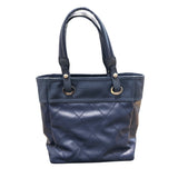 シャネル CHANEL パリビアリッツトートPM A34208　15番台 ネイビー ×シルバー金具 PVC×レザー レディース トートバッグ