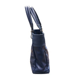 シャネル CHANEL パリビアリッツトートPM A34208　15番台 ネイビー ×シルバー金具 PVC×レザー レディース トートバッグ