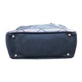 シャネル CHANEL パリビアリッツトートPM A34208　15番台 ネイビー ×シルバー金具 PVC×レザー レディース トートバッグ