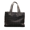 シャネル CHANEL ニュートラベルライントートMM A15991 ブラック×ゴールド金具 ナイロンジャガード レディース トートバッグ