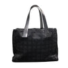 シャネル CHANEL ニュートラベルライントートMM A15991 ブラック×ゴールド金具 ナイロンジャガード レディース トートバッグ