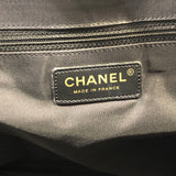 シャネル CHANEL ニュートラベルライントートMM A15991 ブラック×ゴールド金具 ナイロンジャガード レディース トートバッグ