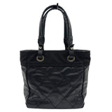 シャネル CHANEL パリビアリッツトートPM A34208 11番台 ブラック コーティングキャンバス レディース トートバッグ