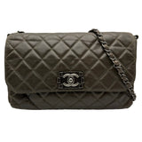 シャネル CHANEL マトラッセ フラップバッグ 16番台 カーキ シルバー金具 エイジドカーフ レディース ショルダーバッグ