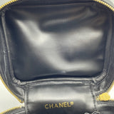 シャネル CHANEL ピコローレバニティ A01619 ブラック×ゴールド金具 ラム レディース ハンドバッグ