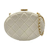 シャネル CHANEL クラスプ チェーンバッグ ホワイト ゴールド金具 ラムスキン レディース ショルダーバッグ