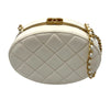 シャネル CHANEL クラスプ チェーンバッグ ホワイト ゴールド金具 ラムスキン レディース ショルダーバッグ