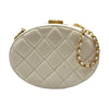 シャネル CHANEL クラスプ チェーンバッグ ホワイト ゴールド金具 ラムスキン レディース ショルダーバッグ