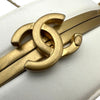 シャネル CHANEL クラスプ チェーンバッグ ホワイト ゴールド金具 ラムスキン レディース ショルダーバッグ