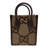 グッチ GUCCI ジャンボGG ミニトート 699406 ブラウン ジャンボGGキャンバス/レザー レディース トートバッグ