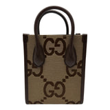 グッチ GUCCI ジャンボGG ミニトート 699406 ブラウン ジャンボGGキャンバス/レザー レディース トートバッグ