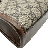 グッチ GUCCI GGスプリーム ミニトート 671623 ブラウン GGスプリーム/レザー レディース トートバッグ