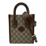 グッチ GUCCI GGスプリーム ミニトート 671623 ブラウン GGスプリーム/レザー レディース トートバッグ