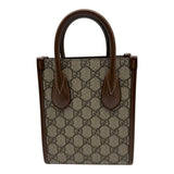 グッチ GUCCI GGスプリーム ミニトート 671623 ブラウン GGスプリーム/レザー レディース トートバッグ