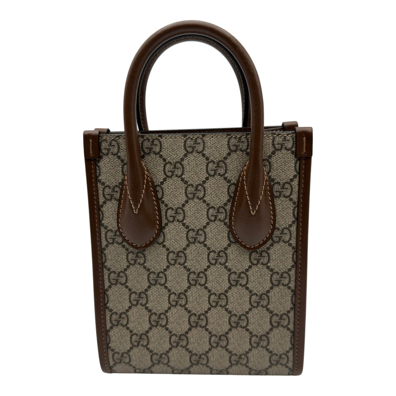グッチ GUCCI GGスプリーム ミニトート 671623 ブラウン GGスプリーム