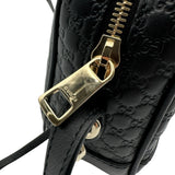 グッチ GUCCI マイクログッチシマ ショルダーバッグ 449413 ブラック レザー レディース