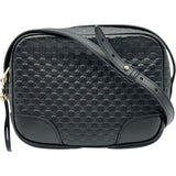 グッチ GUCCI マイクログッチシマ ショルダーバッグ 449413 ブラック レザー レディース