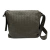 ボッテガ・ヴェネタ BOTTEGA VENETA イントレチャート メッセンジャーバッグ グレー レザー メンズ メッセンジャーバッグ