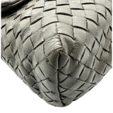 ボッテガ・ヴェネタ BOTTEGA VENETA イントレチャート メッセンジャーバッグ グレー レザー メンズ メッセンジャーバッグ