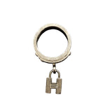 エルメス HERMES ケリースカーフリング ブラック シルバー金具 エプソン/メタル レディース スカーフリング