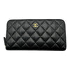 シャネル CHANEL マトラッセ ロングジップウォレット AP0242 G3番台 ブラック ゴールド金具 キャビアスキン レディース 長財布