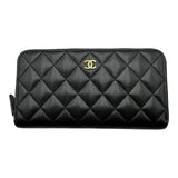 シャネル CHANEL マトラッセ ロングジップウォレット AP0242 G3番台 ブラック ゴールド金具 キャビアスキン レディース 長財布