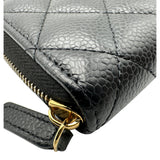 シャネル CHANEL マトラッセ ロングジップウォレット AP0242 G3番台 ブラック ゴールド金具 キャビアスキン レディース 長財布