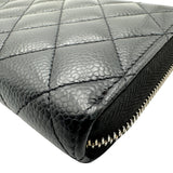 シャネル CHANEL マトラッセ ロングジップウォレット AP0242 G3番台 ブラック ゴールド金具 キャビアスキン レディース 長財布