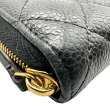 シャネル CHANEL マトラッセ ロングジップウォレット AP0242 ブラック ゴールド金具 キャビアスキン レディース 長財布