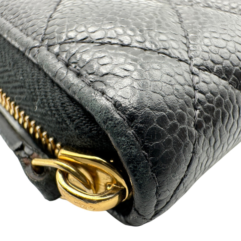 シャネル CHANEL マトラッセ ロングジップウォレット AP0242 ブラック